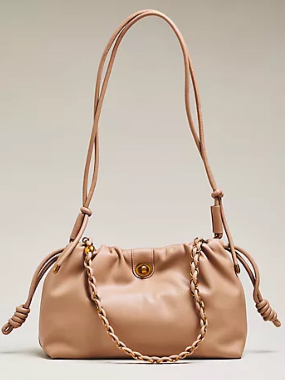 Anthropologie NWOT Melie Bianco Beige/Tan Dionne Vegan Shoulder Bag